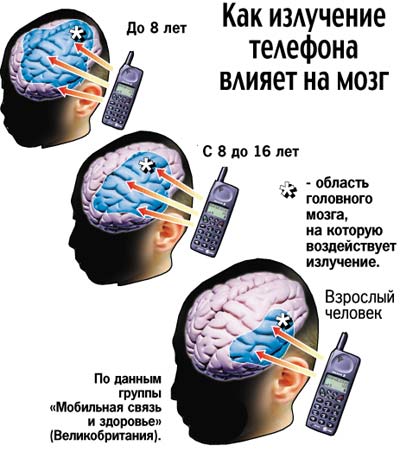 воздействие телефона на мозг